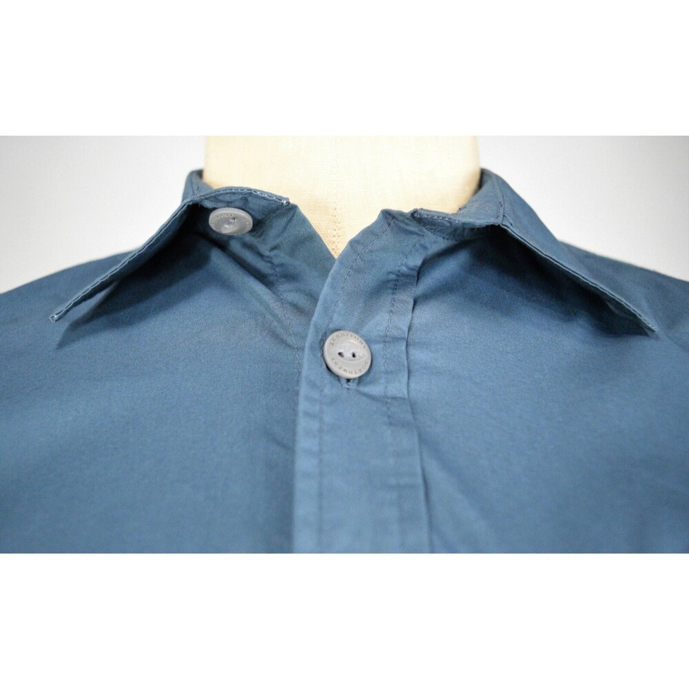 Northwest Territory Men's Size M Blue Fishing Button Front Vented Safari Shirt - Picture 3 of 12